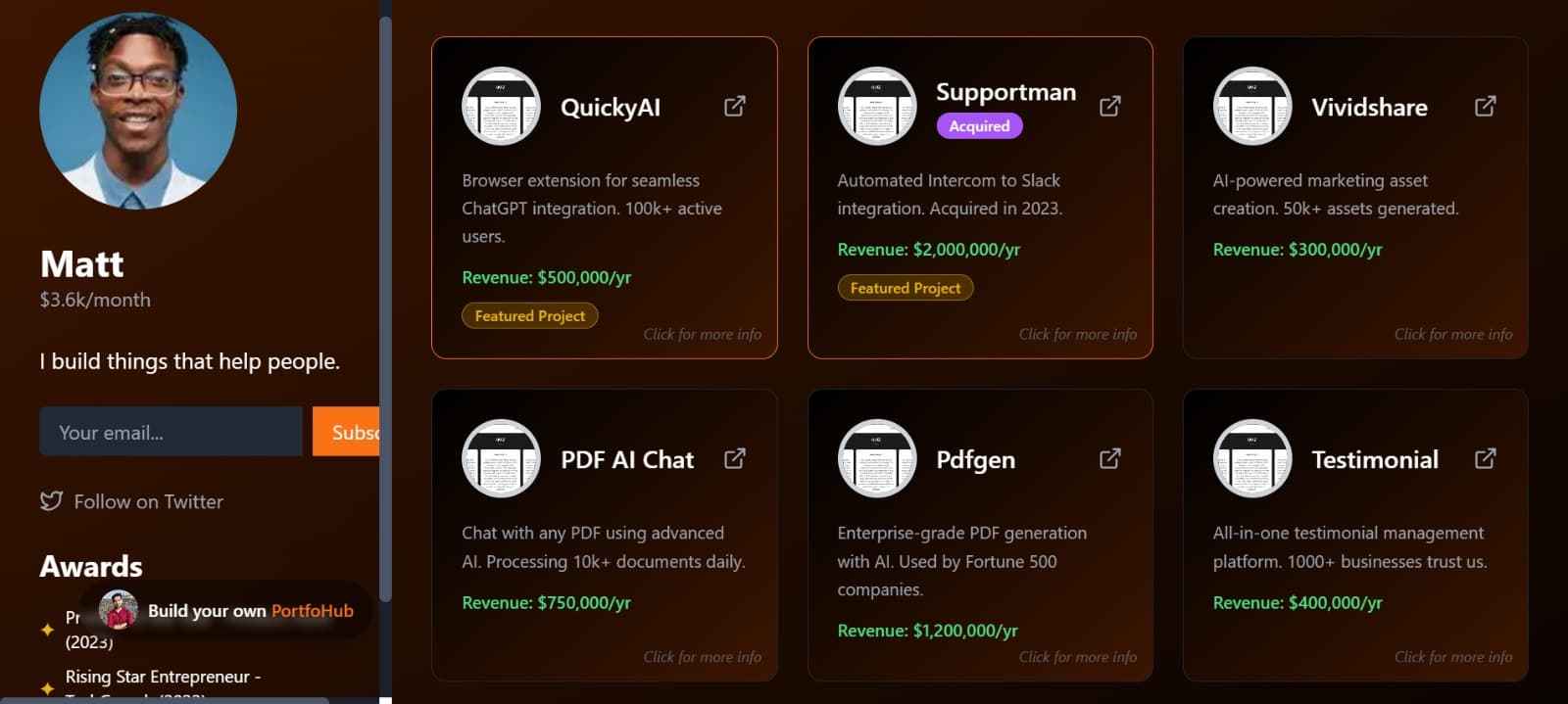 Preview of Visionary Pro template